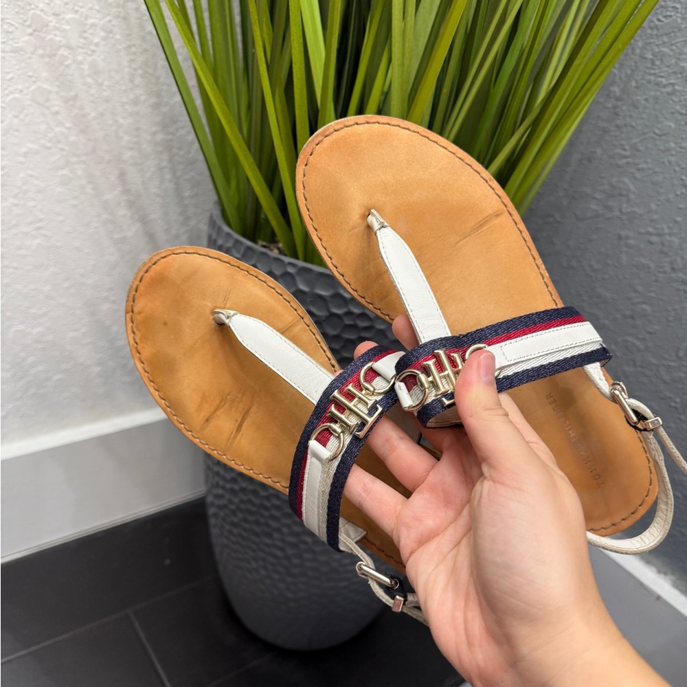 Tommy Hilfiger Tan and White Sandals